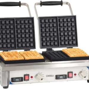 Máquina de waffles dupla com abertura a 90°