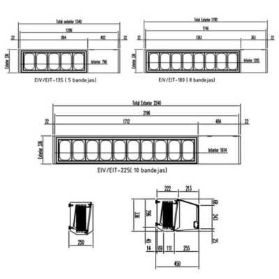 Construção exterior e interior em aço inoxidável.