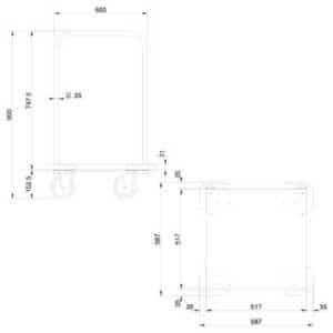 Carrinhos CC-55 e BC-55 feitos de aço inoxidável.