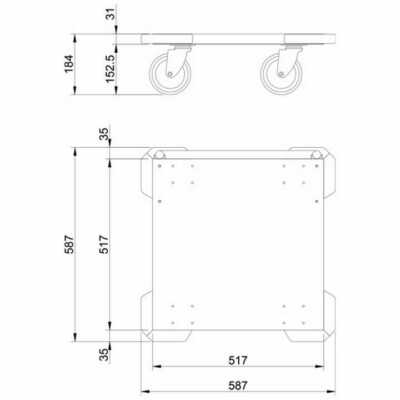 Carrinhos CC-55 e BC-55 feitos de aço inoxidável.
