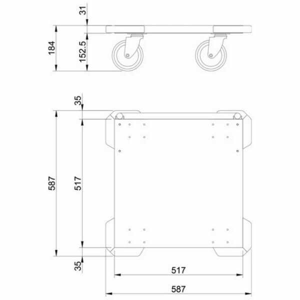 Carrinhos CC-55 e BC-55 feitos de aço inoxidável.