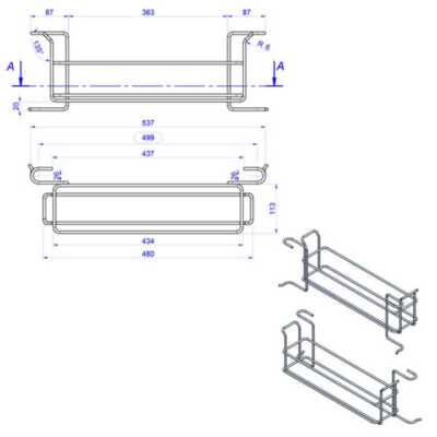 ACE-1/3GN: Suporte para recipiente Gastronorm 1/3. Recipiente n