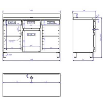 mesas de estante para cafeteria e mesas refrigeradas de balcão
