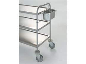 <p>ACE-4C: Suporte com 4 cestos para talheres. Inclui cestos e bandeja em aço inoxidável.</p>