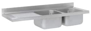 <p>Encimera com profundidade de 700 mm com pias