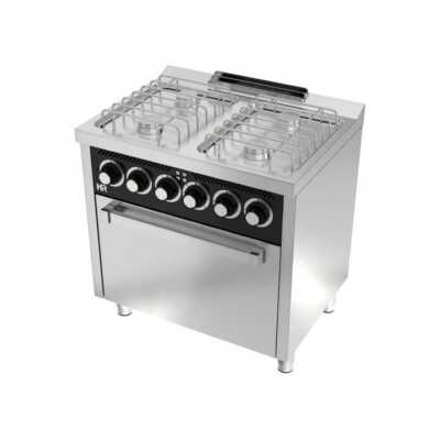 Fogão a gás 4 queimadores e forno elétrico CB6F600H -Hotelequip.pt