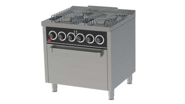 Fogão a gás 4 queimadores + forno elétrico CB4F750HE -Hotelequip.pt