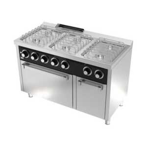 Fogão a gás 6 queimadores com forno CB6F600H -Hotelequip.pt