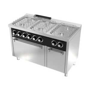 Fogão a gás 6 queimadores e forno elétrico CB6F600HE -Hotelequip.pt