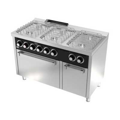 Fogão a gás 6 queimadores e forno elétrico CB6F600HE -Hotelequip.pt