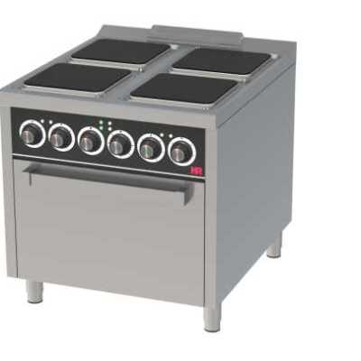 Fogão eléctrico + forno 4 placas  -Hotelequip.pt
