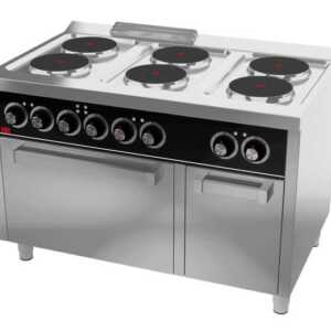 Fogão eléctrico elétrico 6 placas + forno CE6P750H -Hotelequip.pt