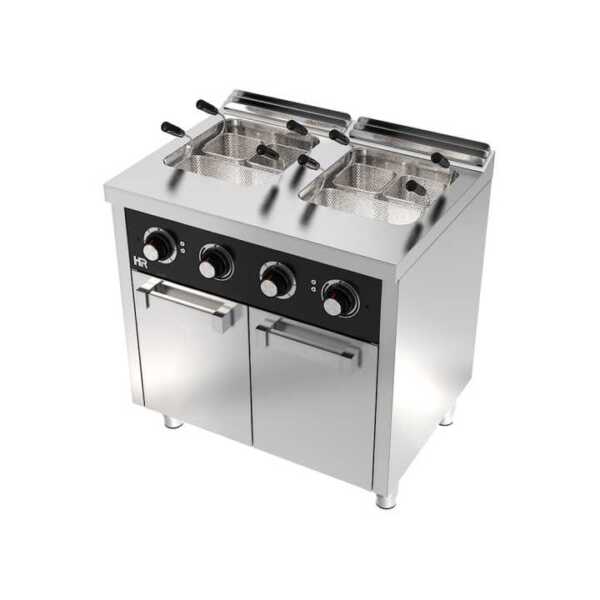 Cozedor de pasta eléctrico 25l+25l com móvel -Hotelequip.pt