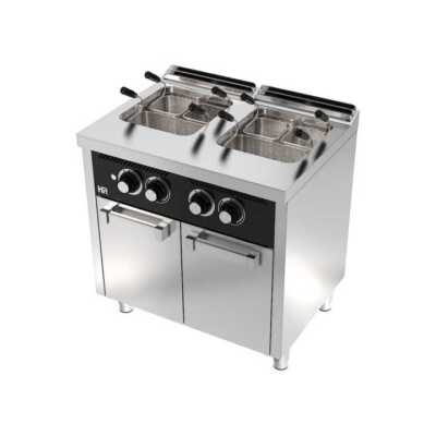 Cozedor de pasta a gás 25l + 25l com móvel -Hotelequip.pt