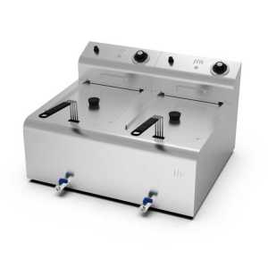 Fritadeira eléctrica 10l+10l (dupla)  -Hotelequip.pt