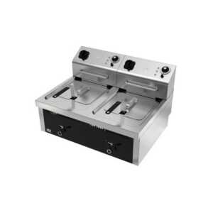 Fritadeira eléctrica 10l+10l trifásica 6kw (dupla)