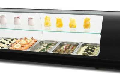 Vitrina expositora refrigerada  6 bandejas GN1/3 preta 6VTG-NE