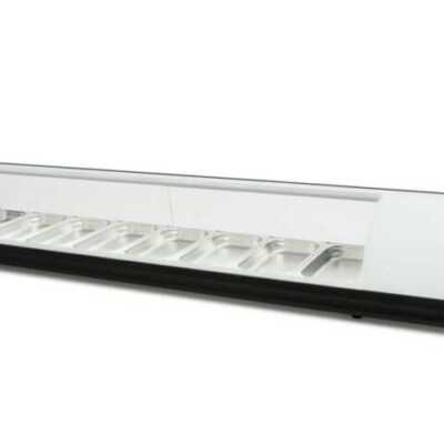 Vitrina expositora refrigerada  8 bandejas GN1/3 branco 8VTG-BL