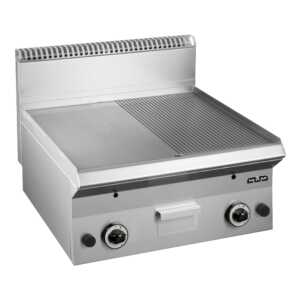 Fry-Top a gás 60 cm placa lisa com fenda aço rectificadoo GFT665LR
