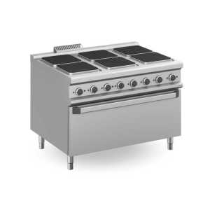 Fogão eléctrico 6 placas quadradas + forno eléctrico extra grande MPQ912FEM
