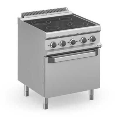 Fogão eléctrico Vitrocerâmica 4 placas + forno eléctrico MVC77FE
