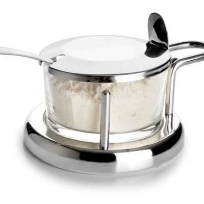 Recipiente para Queijo Parmesão com uma Colher Inox