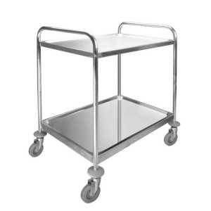 Carro de Serviço, 2 Bandejas Inox Removível 100 kg