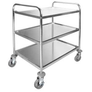 Carro de Serviço 3 Bandejas Inox Removível 150 kg