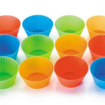 Kit 12 Moldes Muffin Silicone