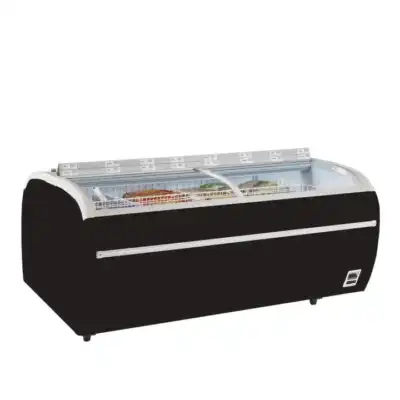 Ilha de supermercado Bitemperatura cor preta  TWIN 220B-CF