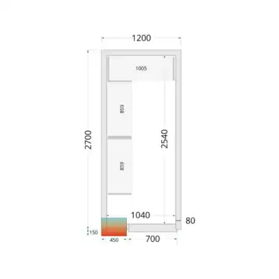 Câmaras frigoríficas 1200 x 2700 x 2120mm CR 120x270x212 NF