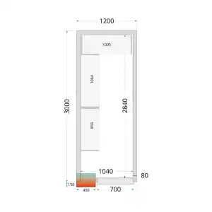 Câmaras frigoríficas 1200 x 3000 x 2120mm CR 120x300x212 NF