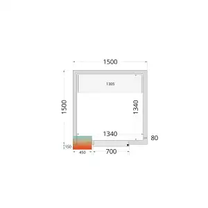 Câmaras frigoríficas 1500 x 1500 x 2120mm CR 150x150x212 NF