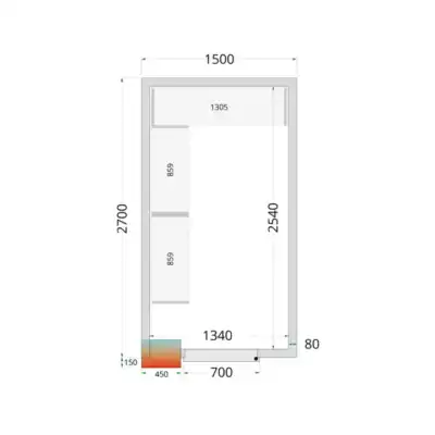 Câmaras frigoríficas 1500 x 2700 x 2200mm CR 150x270x220