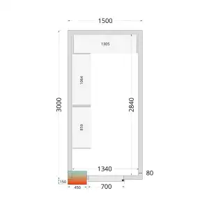 Câmaras frigoríficas 1500 x 3000 x 2120mm CR 150x300x212 NF
