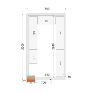 Câmaras frigoríficas 1800 x 3000 x 2200mm CR 180x300x220