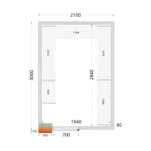 Câmaras frigoríficas 2100 x 3000 x 2120mm CR 210x300x212 NF