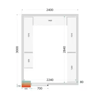 Câmaras frigoríficas 2400 x 3000 x 2120mm CR 240x300x212 NF