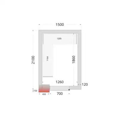 Câmara de congelação Completa 1500 x 2100 x 2200mm CRNF1521