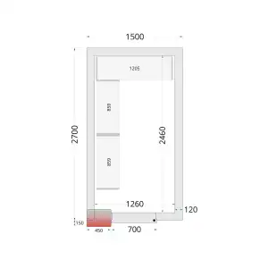 Câmara de congelação Completa 1500 x 2700 x 2200mm CRNF1527