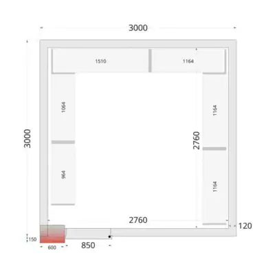 Câmara de congelação Completa 3000 x 3000 x 2200mm CRNF3030WD