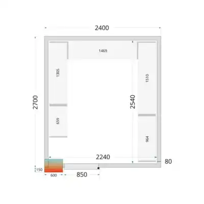 Câmara frigorífica Completa 2400 x 2700 x 2200mm CRPF2427WD