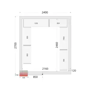 Câmara de congelação Completa 2400 x 2700 x 2200mm CRNF2427WD