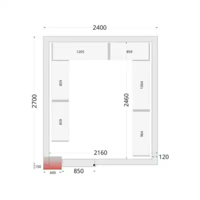 Câmara de congelação Completa 2400 x 2700 x 2200mm CRNF2427WD